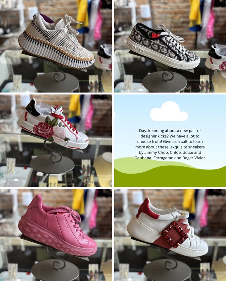 🌸Add a pop of color to your spring outfit with these gorgeous designer sneakers!